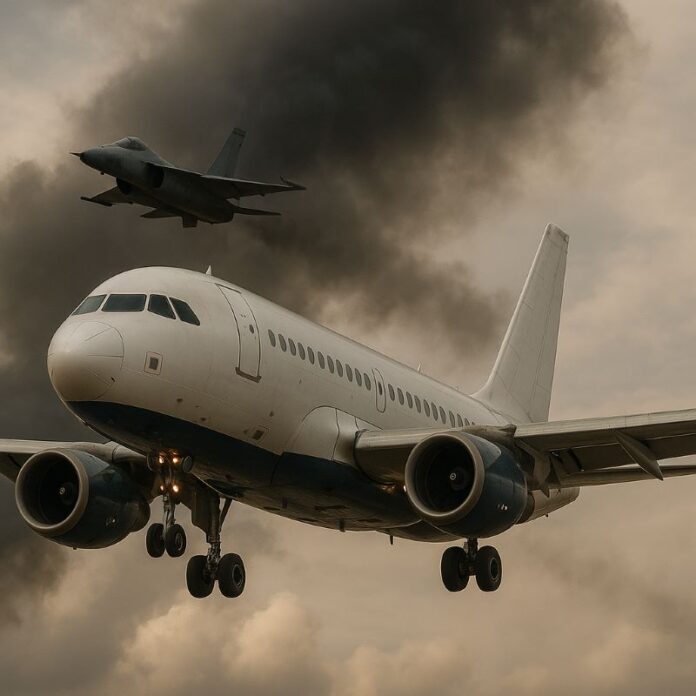 Civilian and military aircraft sharing the skies